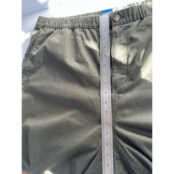 Old Navy Mens Slim Taper Built-In Flex Pull-On Chino Pants 3XL Army Green Casual - Picture 9 of 14